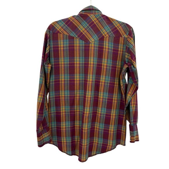 15. Saddlebrook Western Shirt M Pearl Snap Plaid Cowboycore Boho Rodeo Workwear - Picture 2 of 9